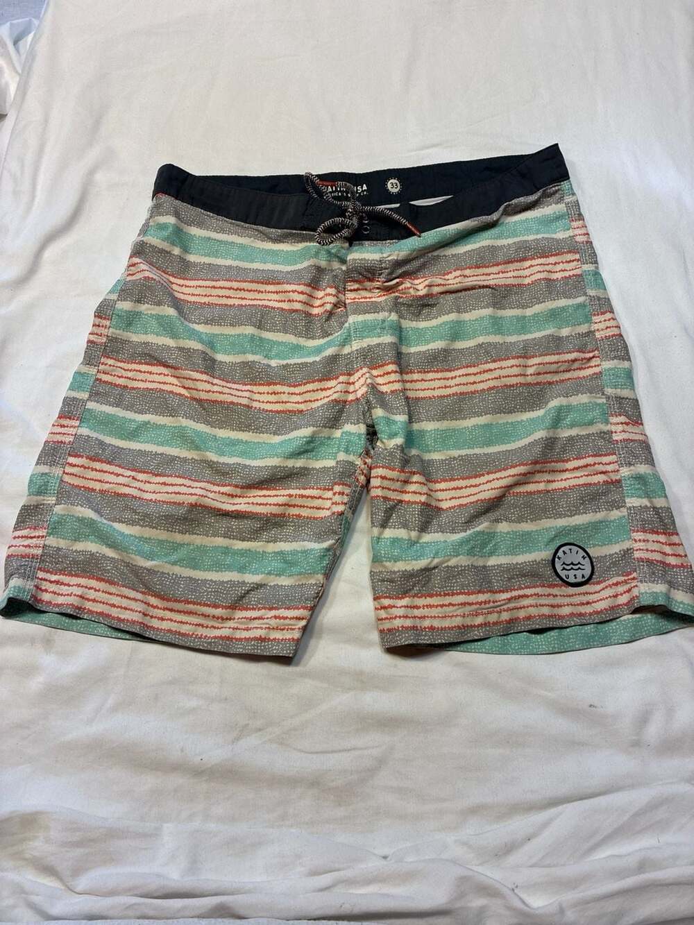 Katin USA Men's 33 Striped Board Shorts Swim Trunks Multicolor
